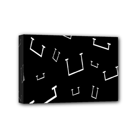 Pit White Black Sign Pattern Mini Canvas 6  X 4 