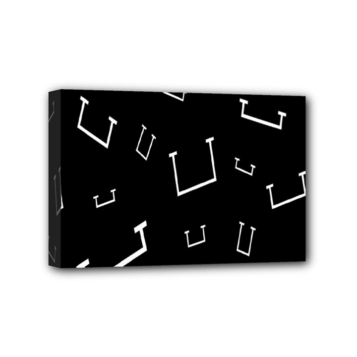 Pit White Black Sign Pattern Mini Canvas 6  x 4 