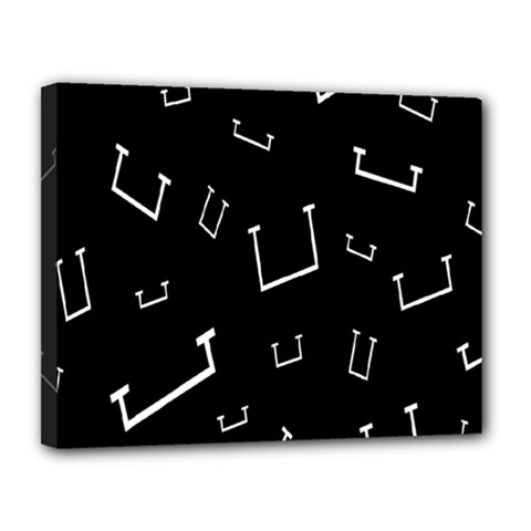 Pit White Black Sign Pattern Canvas 14  X 11 