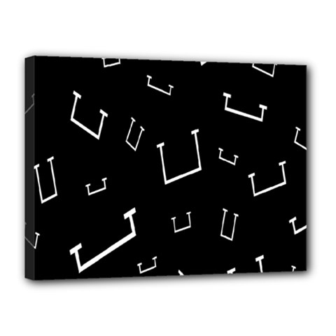 Pit White Black Sign Pattern Canvas 16  X 12  by Mariart