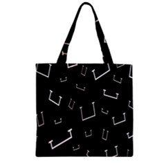 Pit White Black Sign Pattern Zipper Grocery Tote Bag by Mariart