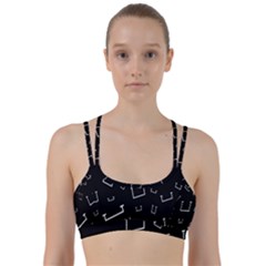 Pit White Black Sign Pattern Line Them Up Sports Bra by Mariart