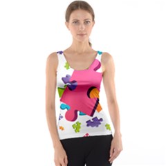 Passel Picture Green Pink Blue Sexy Game Tank Top