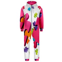 Passel Picture Green Pink Blue Sexy Game Hooded Jumpsuit (men) 