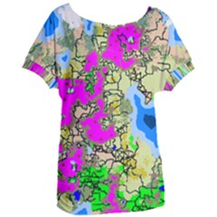 Painting Map Pink Green Blue Street Women s Oversized Tee by Mariart