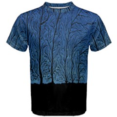 Forest Tree Night Blue Black Man Men s Cotton Tee