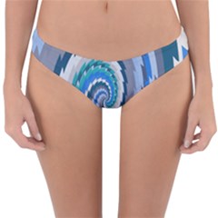 Psycho Hole Chevron Wave Seamless Reversible Hipster Bikini Bottoms by Mariart