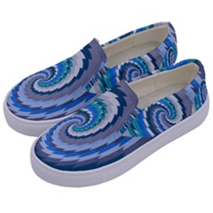 Psycho Hole Chevron Wave Seamless Kids  Canvas Slip Ons by Mariart