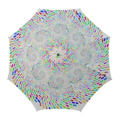 Prismatic Abstract Rainbow Golf Umbrellas