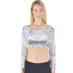 Prismatic Abstract Rainbow Long Sleeve Crop Top