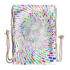 Prismatic Abstract Rainbow Drawstring Bag (large)