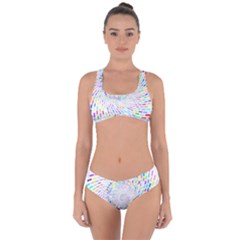 Prismatic Abstract Rainbow Criss Cross Bikini Set