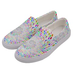 Prismatic Abstract Rainbow Men s Canvas Slip Ons