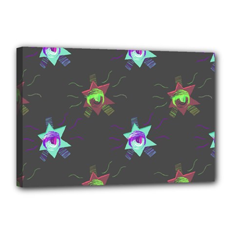 Random Doodle Pattern Star Canvas 18  X 12 