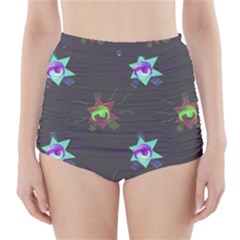 Random Doodle Pattern Star High-waisted Bikini Bottoms by Mariart
