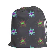 Random Doodle Pattern Star Drawstring Pouches (xxl)