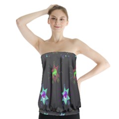 Random Doodle Pattern Star Strapless Top by Mariart