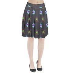 Random Doodle Pattern Star Pleated Skirt by Mariart