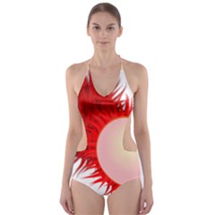 Rambutan Fruit Red Sweet Cut-out One Piece Swimsuit by Mariart