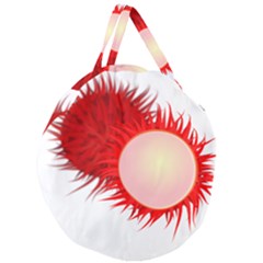 Rambutan Fruit Red Sweet Giant Round Zipper Tote by Mariart