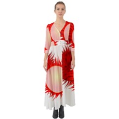 Rambutan Fruit Red Sweet Button Up Boho Maxi Dress by Mariart