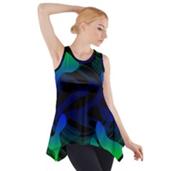 Spectrum Sputnik Space Blue Green Side Drop Tank Tunic