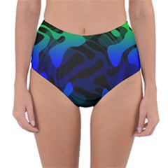 Spectrum Sputnik Space Blue Green Reversible High-waist Bikini Bottoms by Mariart