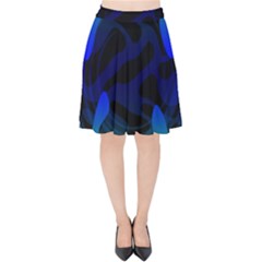 Spectrum Sputnik Space Blue Green Velvet High Waist Skirt by Mariart