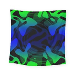 Spectrum Sputnik Space Blue Green Square Tapestry (small) by Mariart
