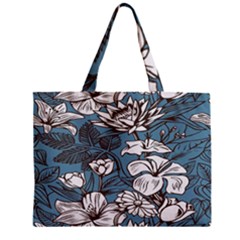 Star Flower Grey Blue Beauty Sexy Zipper Mini Tote Bag by Mariart
