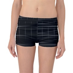 Stripes Black White Minimalist Line Boyleg Bikini Bottoms