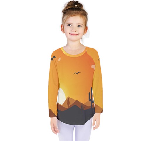 Sunset Natural Sky Kids  Long Sleeve Tee by Mariart