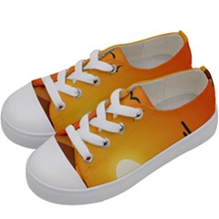 Sunset Natural Sky Kids  Low Top Canvas Sneakers by Mariart
