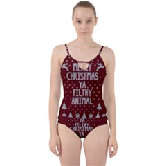 Ugly Christmas Sweater Cut Out Top Tankini Set by Valentinaart