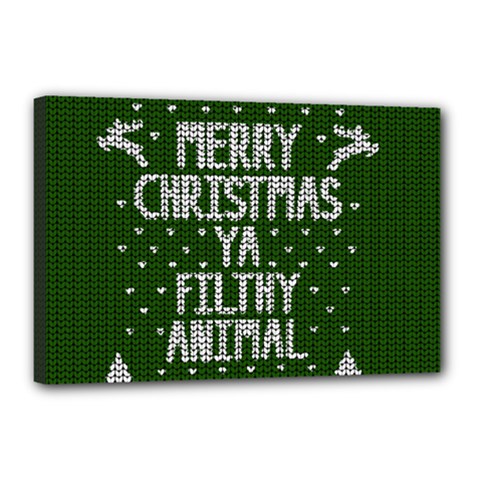 Ugly Christmas Sweater Canvas 18  X 12  by Valentinaart