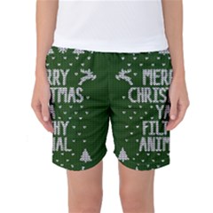 Ugly Christmas Sweater Women s Basketball Shorts by Valentinaart