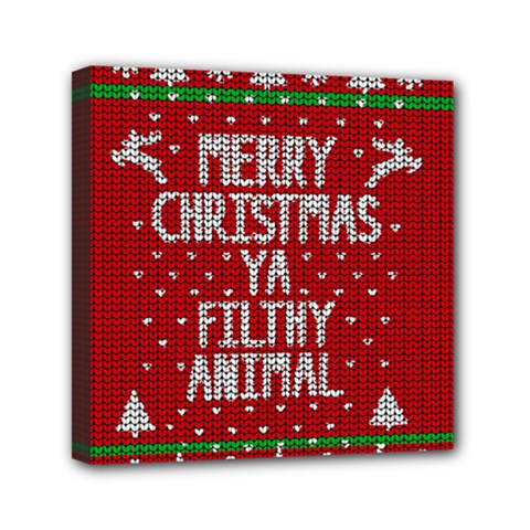 Ugly Christmas Sweater Mini Canvas 6  X 6  by Valentinaart