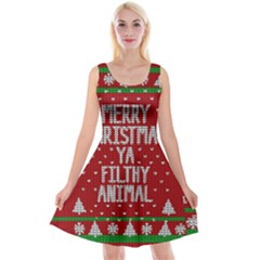 Ugly Christmas Sweater Reversible Velvet Sleeveless Dress