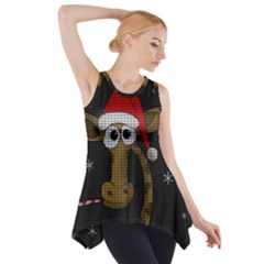 Christmas Giraffe  Side Drop Tank Tunic