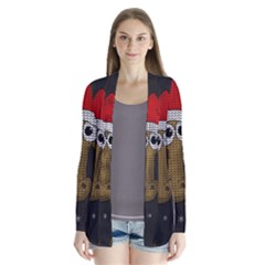 Christmas Giraffe  Drape Collar Cardigan