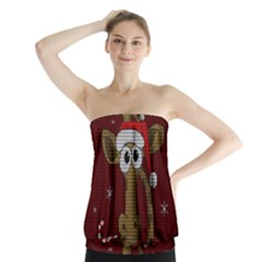 Christmas Giraffe  Strapless Top by Valentinaart