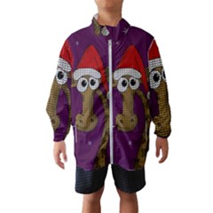 Christmas Giraffe  Wind Breaker (kids) by Valentinaart