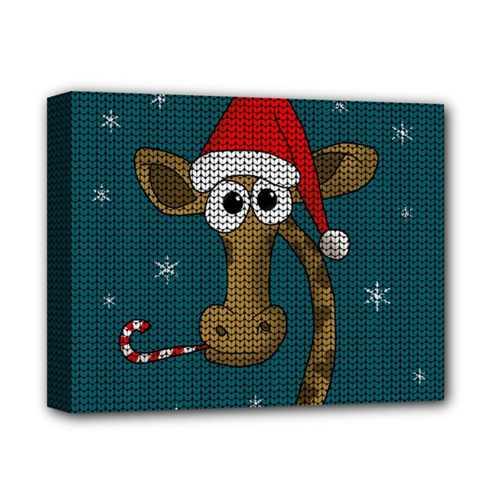 Christmas Giraffe  Deluxe Canvas 14  x 11 