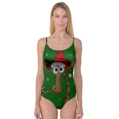 Christmas Giraffe  Camisole Leotard  by Valentinaart