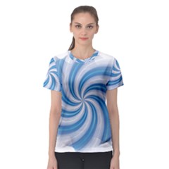 Prismatic Hole Blue Women s Sport Mesh Tee