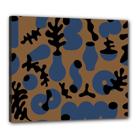 Superfiction Object Blue Black Brown Pattern Canvas 24  X 20 