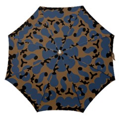 Superfiction Object Blue Black Brown Pattern Straight Umbrellas