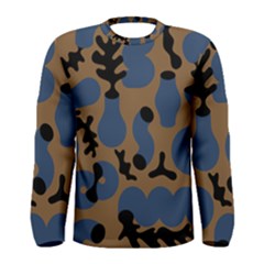 Superfiction Object Blue Black Brown Pattern Men s Long Sleeve Tee by Mariart