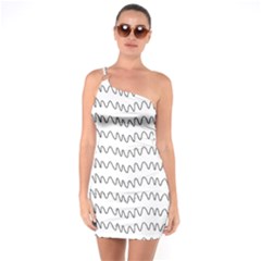 Tattoos Transparent Tumblr Overlays Wave Waves Black Chevron One Soulder Bodycon Dress by Mariart