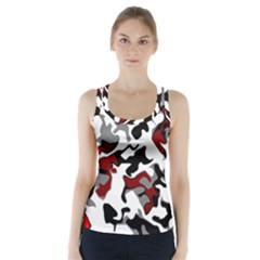 Vector Red Black White Camo Advance Racer Back Sports Top by Mariart